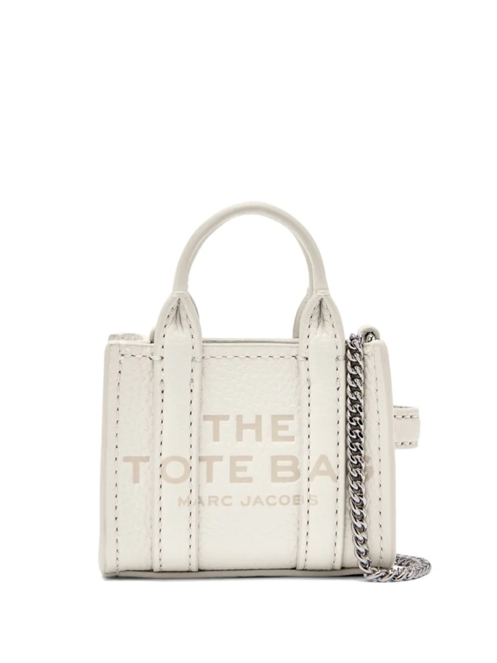 Marc Jacobs Mini Tote Bag Charm with Silver Chain
